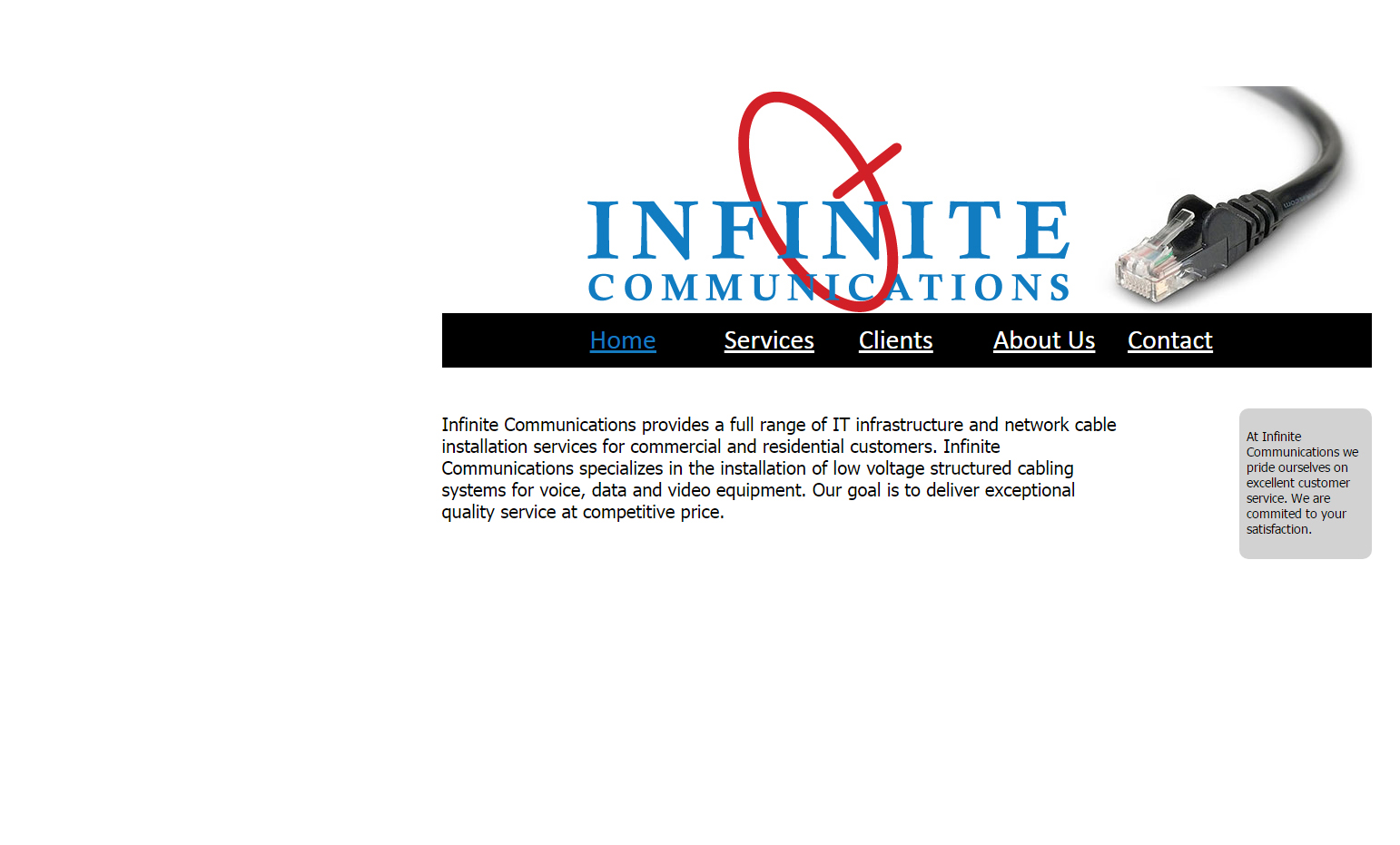 Infinite Communications Website